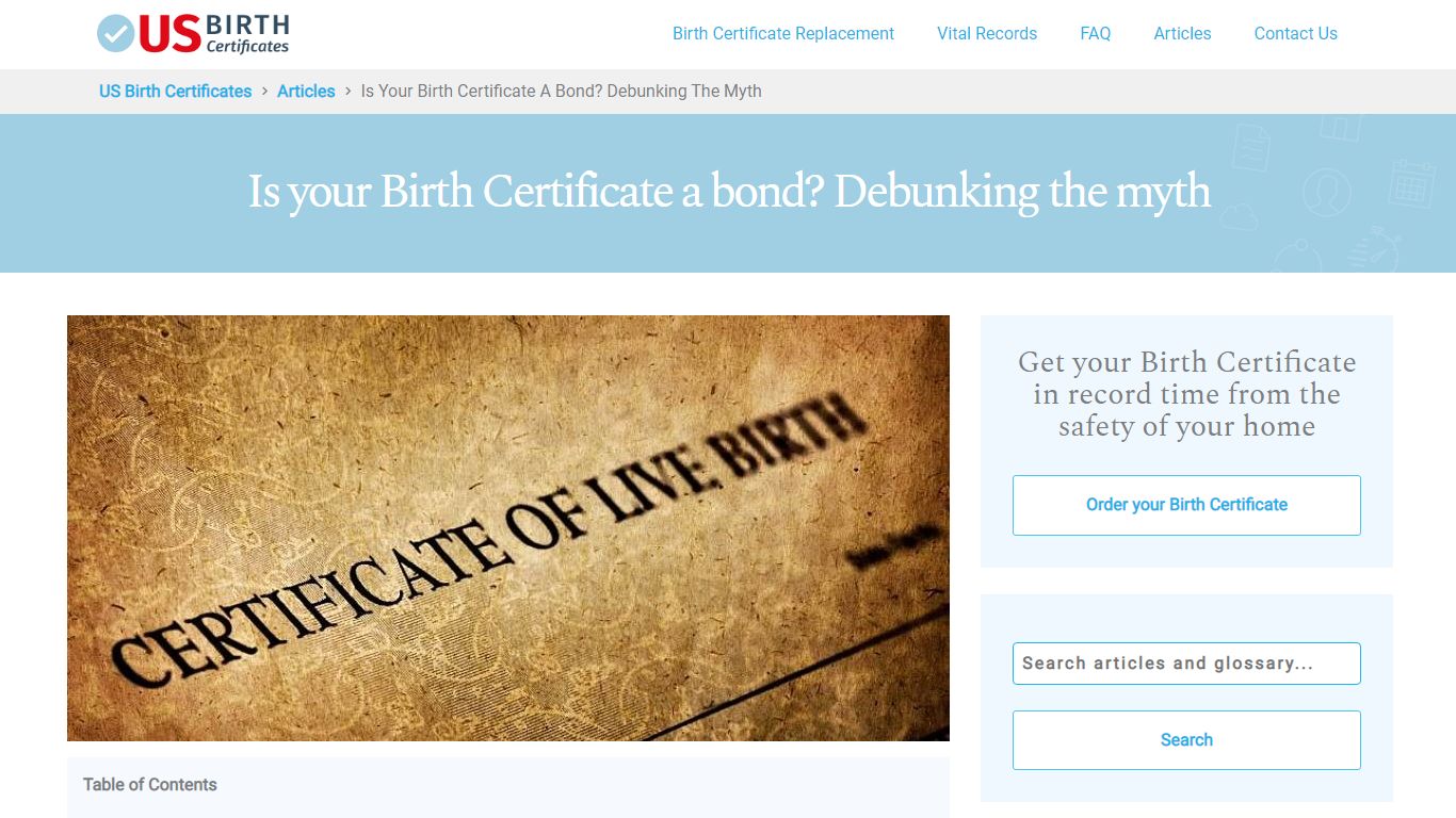 Is your Birth Certificate a Bond? - US Birth Certificates